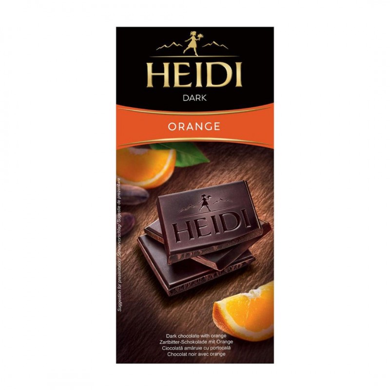 Heidi Dark Chocolate With Orange 80gr