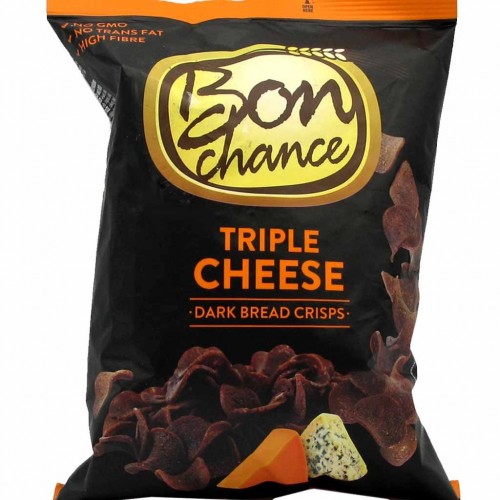 Bon Chance Triple Cheese Dark Bread Crisps 120gr
