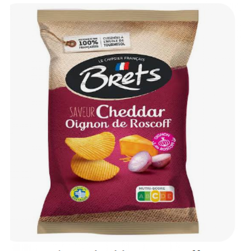 Brets Cheddar Onion Roscoff 125gr