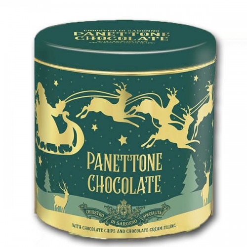 Panettone Chocolate Chiostro Di Saronno 750gr -With Chocolate Chips and Chocolate Cream Filling