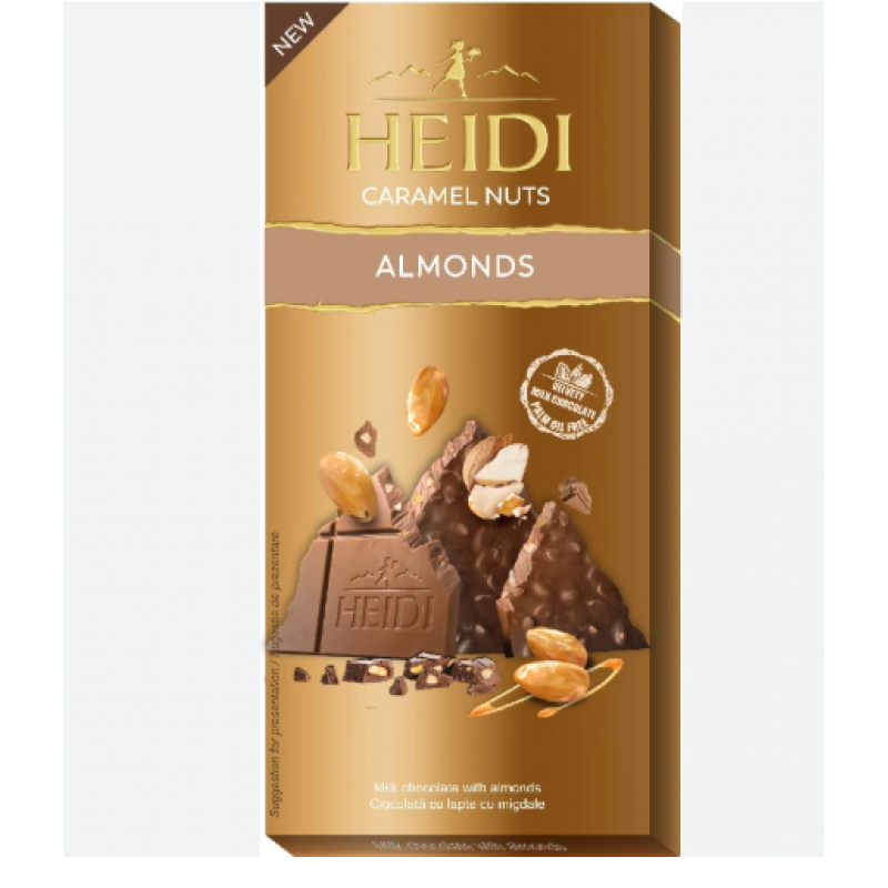 Heidi Milk Chocolate Caramel Nuts Almonds 80gr