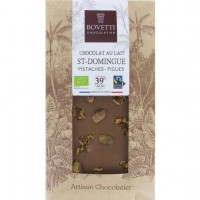 Bovetti Σοκολάτα Γάλακτος 39  τοις εκατό με Φυστίκι και Σύκο  100gr