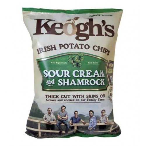 Keoghs Irish Potato Chips Sour Cream And Shamrock 125gr