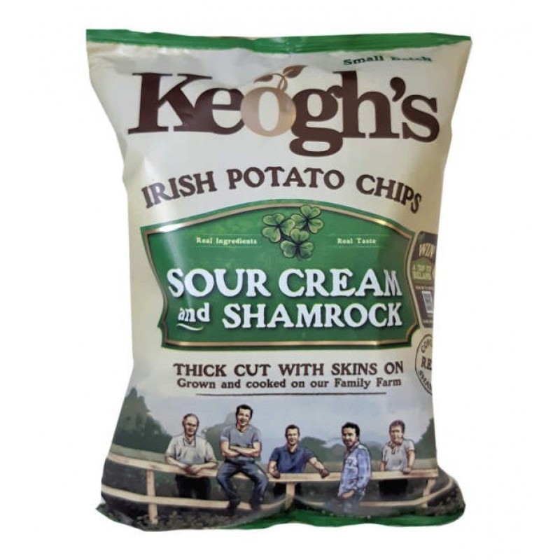 Keoghs Irish Potato Chips Sour Cream And Shamrock 125gr