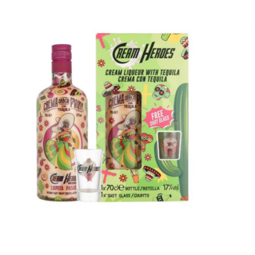 Cream Heroes Liqueur Tequila With Passion Fruit  Gift Pack With Glass