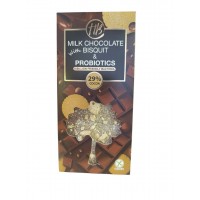 Healthy Bites Σοκολάτα Γάλακτος Με Κακάο 29 τοις εκατό με Μπισκότο και Προβιοτικά 100gr