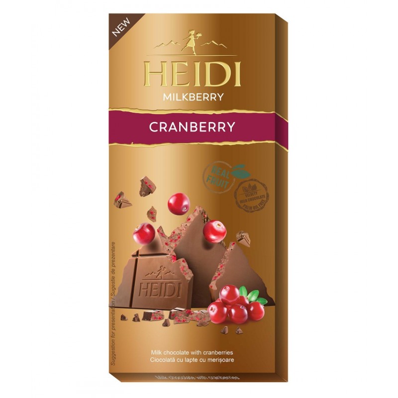 Heidi Milk Chocolate With Cranberry 80gr