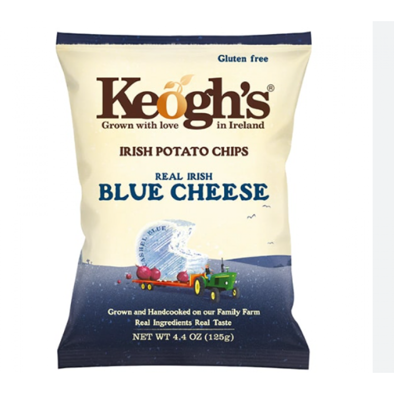 Keoghs Irish Potato Chips Cashel Blue Cheese 125gr Keoghs Irish Potato Chips Cashel Blue Cheese 125gr