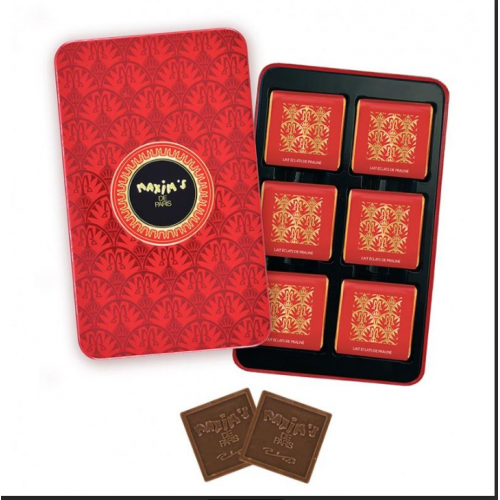 Maxim s De Paris 12 Milk Chocolate Squares 48gr