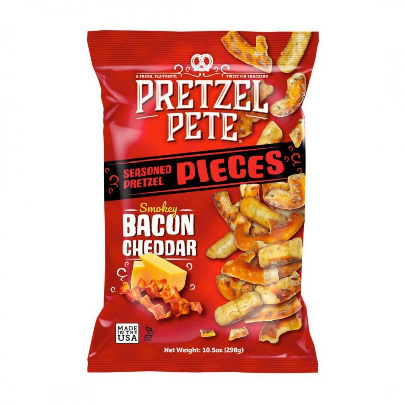 Pretzel Pete Seasoned Pretzel Pieces Smokey Bacon and Cheddar 160gr