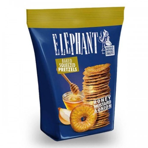 Elephant Baked Squeezed Pretzels Honey Mustad And Onion 70gr