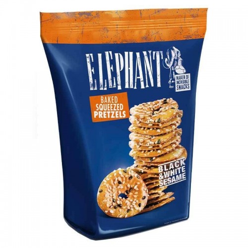 Elephant Baked Squeezed Pretzels Black And White Sesame 70gr