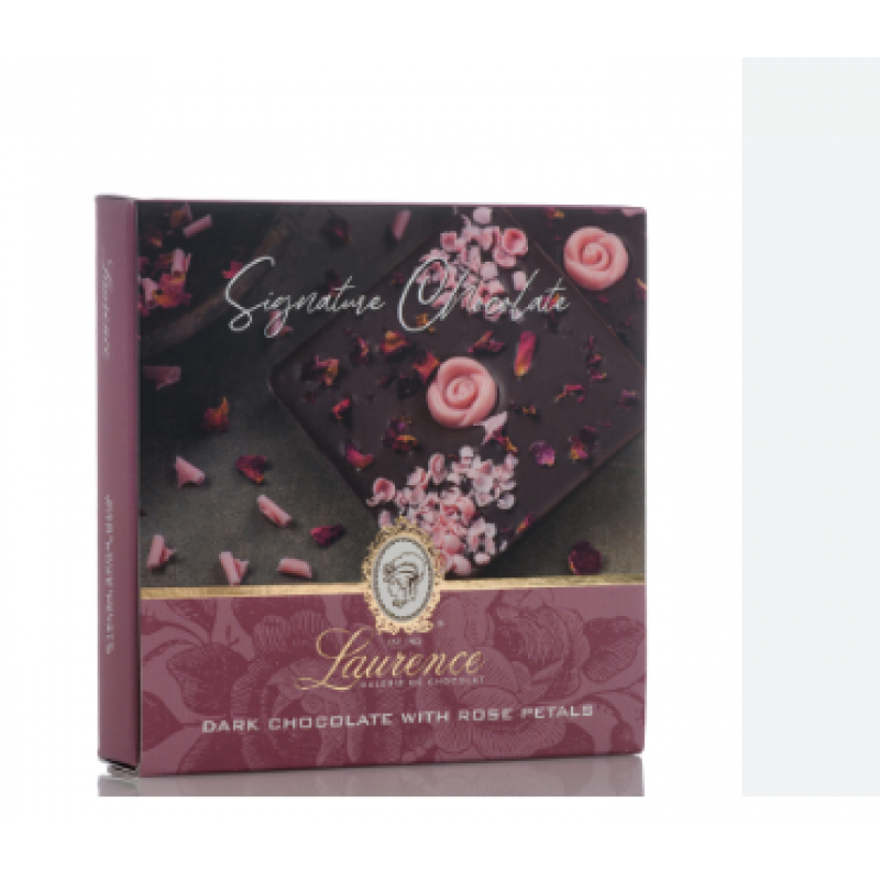 Laurence Signature Collection Dark Chocolate With Rose Petals 100gr