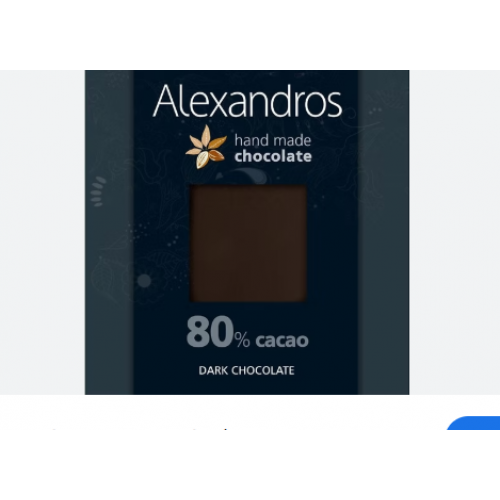 Alexandros 80 τοις εκατό Σοκολάτα Υγείας 90gr