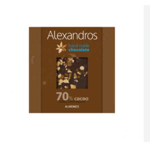 Alexandros Σοκολάτα Υγείας Με Καβουρδισμένα Αμύγδαλα 90 gr