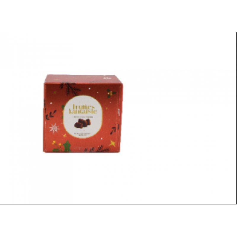 Truffles Fantaisie Cacao  Με Κομμάτια Φουντουκιού Σε Χριστουγεννιάτικο Κόκκινο Κουτί  100gr