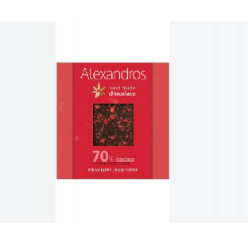 Alexandros Σοκολάτα Υγείας Με Φράουλα και Πιπέρι 90 gr